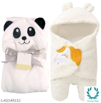 New Born Baby  Combo Pack  Hooded Wearale Wrapper And Baby Bath towel - LXHXB:(78 X2X82) CM, Multipack of:2